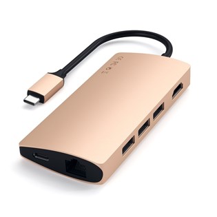 Adaptador Multiportas USB-C 4k com Ethernet Dourado - Satechi