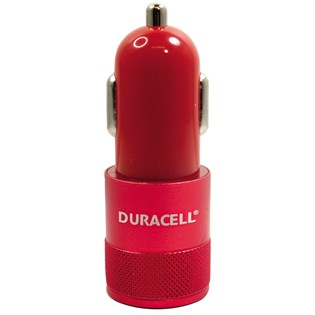Carregador automotivo com duplo USB 2.1A vermelho -Duracell
